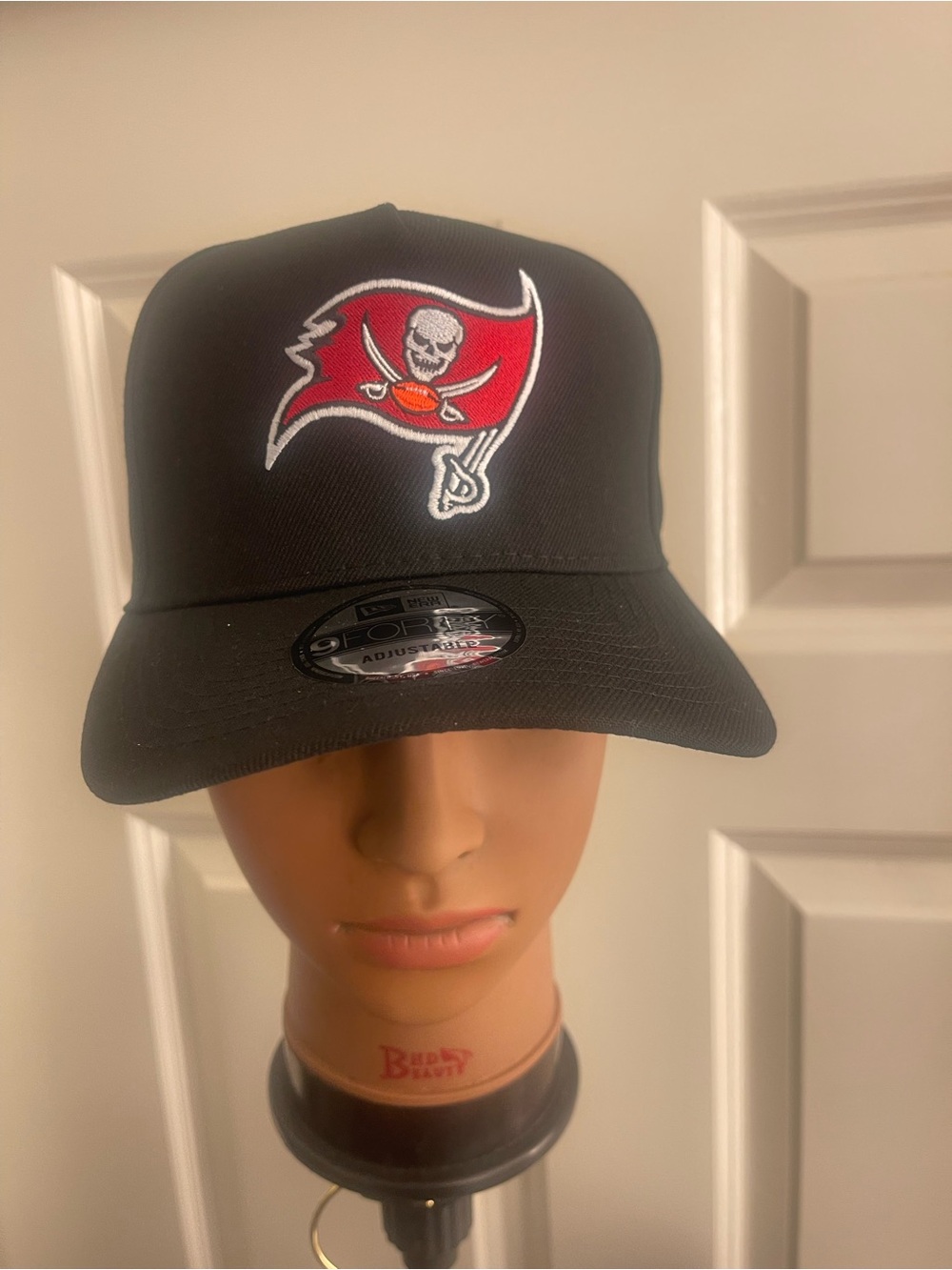 New Era Black Tampa Bay Buccaneers Flag Logo Adjustable Cap